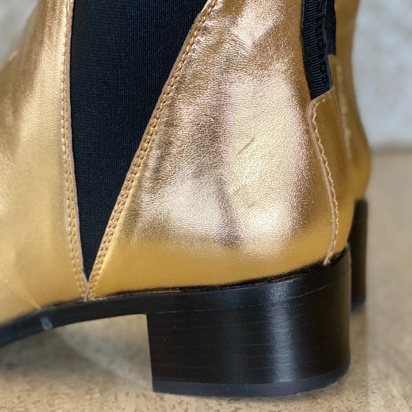 ACNE STUDIO JENSEN METALLIC LEATHER ANKLE BOOTS - Picture 7 of 9